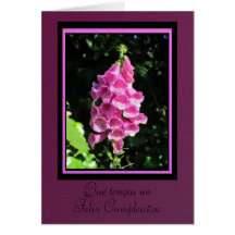 Card - Feliz Cumpleaños - Pink Foxglove