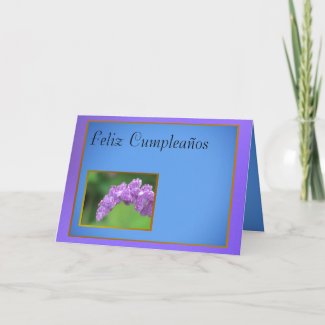 Card - Feliz Cumplea&#241;os - Purple Flower