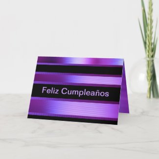 Card - Feliz Cumpleaños - Púrpura y Negra