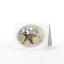 Card for any event - sand with beach objects