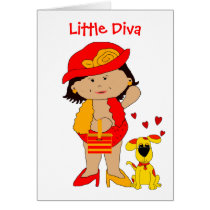 Card Girls Divas Are Born Not Made, Matching Dog by Shan_Darling_Gifts Card Girls Divas Are Born Not Made, Matching Dog