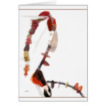 Card, Greeting - Red Coral and Black Glass