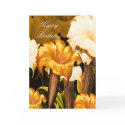 Card Happy Birthday Gold Yellow Floral card