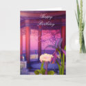 Card Happy Birthday Plum Pink purple Floral card