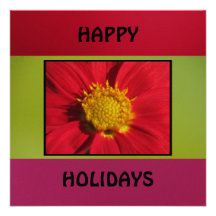 Card - Happy Holidays - La Dalia - Red