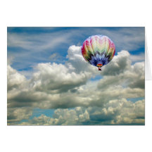Card - Hot air balloon in flight