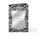 Card Invitation 50th Birthday Party Animal Zebra