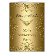 Card Invitation 50th Wedding Anniversary Art Deco