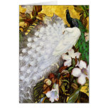 Card/ Invitation: White and Blue Peacocks