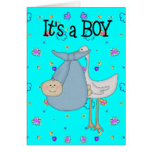 Card It's A Boy New Baby Announcement