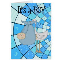 Card It's A Boy New Baby Announcement