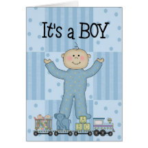 Card It's A Boy New Baby Announcement 2