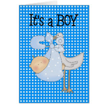 Card It's A Boy New Baby Announcement 3A