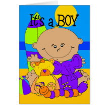 Card It's A Boy New Baby Announcement 3A2