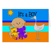 Card It's A Boy New Baby Announcement 3A4
