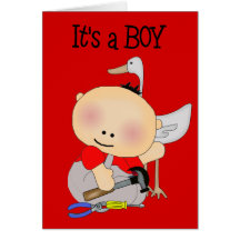Card It's A Boy New Baby Announcement 3A7