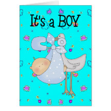 Card It's A Boy New Baby Announcement 3AB