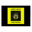 Card IVORY COAST GOLD MASK, yellow background