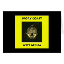 Card IVORY COAST GOLD MASK, yellow background