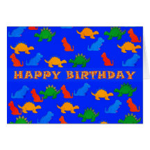 Card Kid's Boy's Happy Birthday Dinosaurs