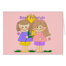 Card Kid's Two Best Friends Girls 2 Pink