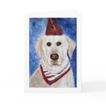 Card, Lab With Party Hat