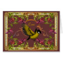 Card Love Bird Flowers