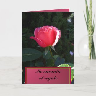 Card - Me encanta el regalo - Rosa rosa
