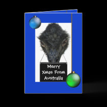 Card Merry Xmas From Australia Emu
