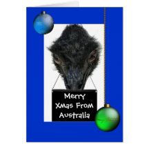 Card Merry Xmas From Australia Emu