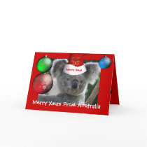 Card Merry Xmas From Australia Koala Hat by shanmaree Card Merry Xmas From Australia Koala Hat