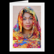 Card, MONALIZA with Scarf cards