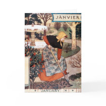 Card: Month of January - Janvier by VintageCabaret Card: Month of January - Janvier