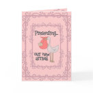 postcard - Card New Baby Girl Our New Arrival Announcement