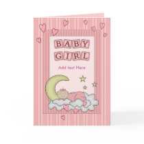 Card New Baby Girl Sleeping