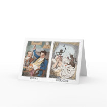 Card: Night - Morning - Antique Caricature