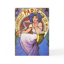 Card or Invitation: Mucha Art Nouveau Illustration