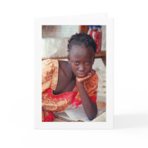 Card, Pensive Child at Home, Banjul, Gambia