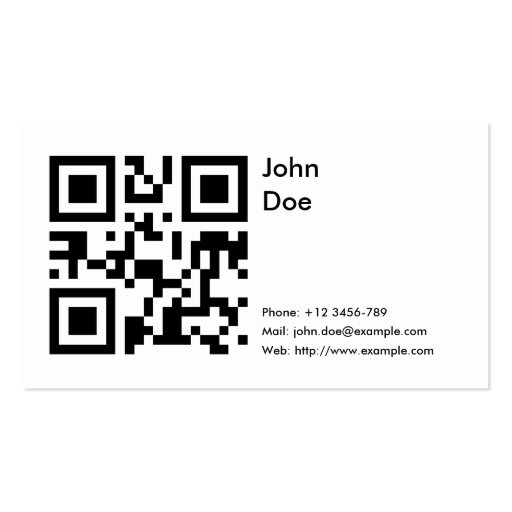 Card (phone, email, web) business card (front side)