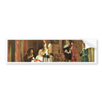 Card Players By Hooch Pieter De (Best Quality) Bumper Stickers