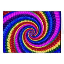Card - Rainbow Swirl Fractal Pattern