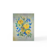 Card Roses and Blue Bells