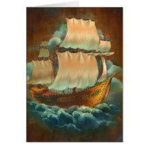 Card - Sailboat on Wood