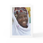 Card, "Smiling Muslim Woman in White Robe"