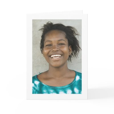 Card, "Smiling Young Girl in Green Dress" by Goodmanster