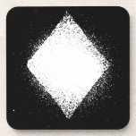 Card suit Diamond white -  grunge Drink Coaster