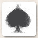 Card suit Spades black-  grunge Beverage Coaster