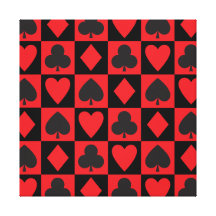 Card Suits Pattern Gallery Wrapped Canvas