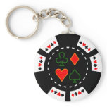 CARD SUITS POKER CHIP KEYCHAIN