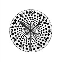 Card Suits Spiral: Wall Clock wall clocks
